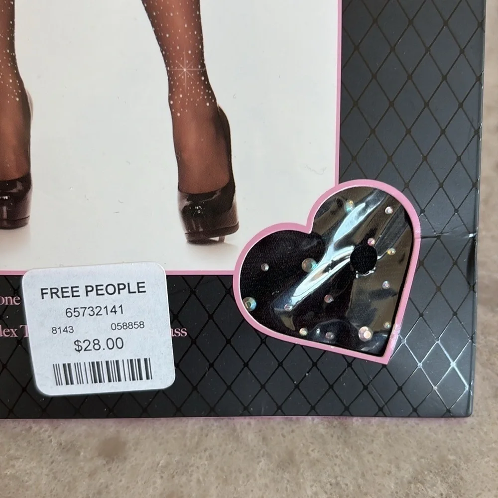 Leg Avenue Women's Spandex Sheer Rhinestone Pantyhose One Size NEW!